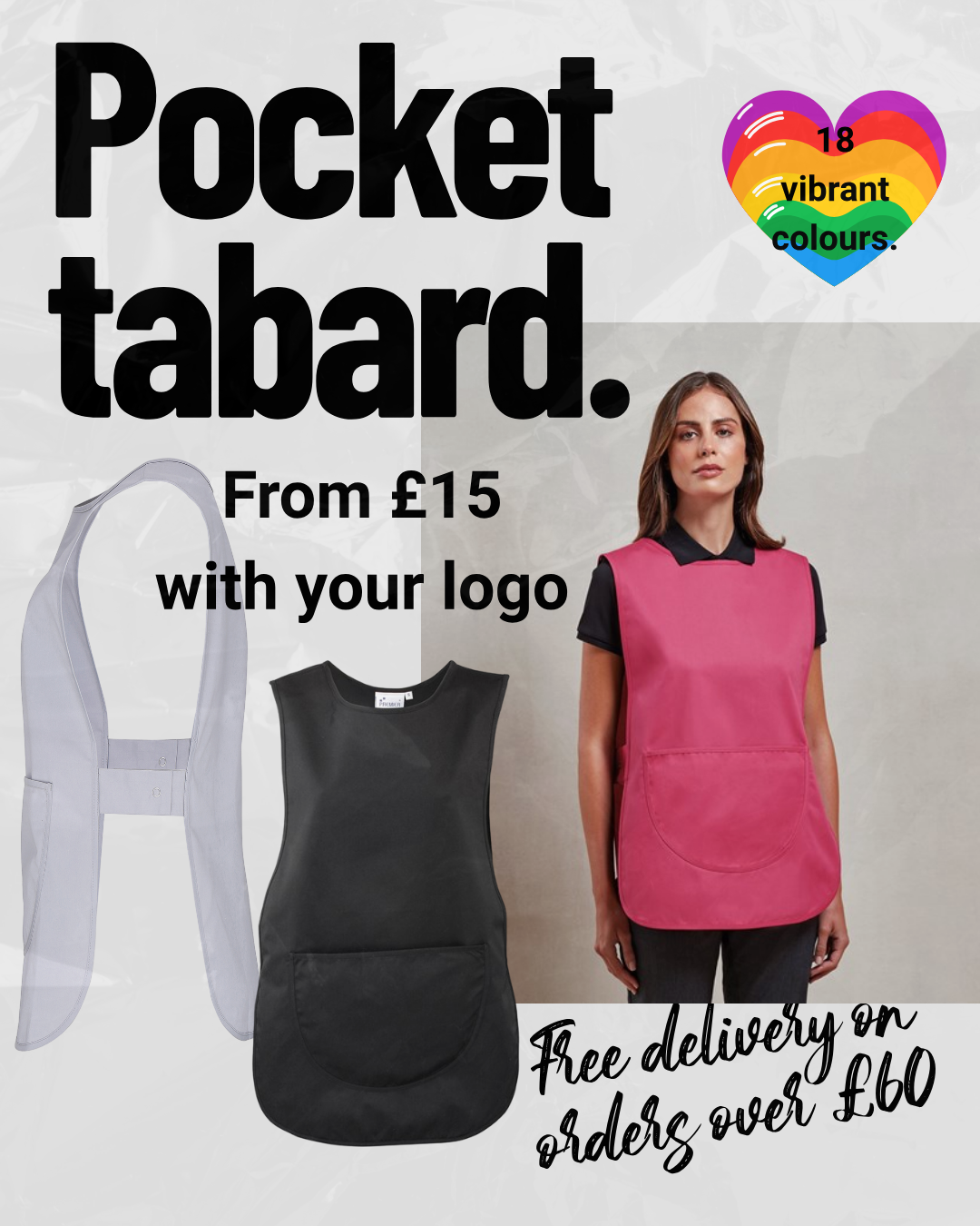 Pocket Tabards for Cleaning, Hospitality Roles.